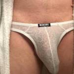 Early morning in my leopard print white thong