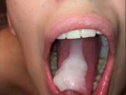 Open cum mouth in Hot cum