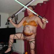 hi all
hubby has me practicing my Jedi training, I can think of a much better use for his light sabres.
horny comments welcome
mature couple