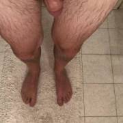 After the shower my hairy dick