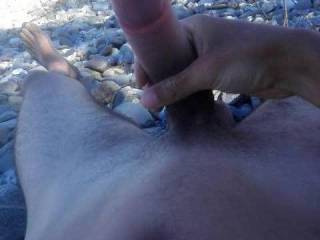 I was so horny at the beach, so I decided to take off my costume, swam and after jerk off until I exploded my cum all over my body
