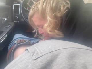 My sexy blonde MILF sucking my cock until I cum