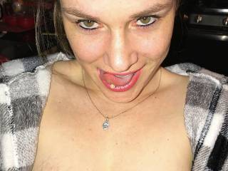 I want your cum dripping off my tongue onto my titties