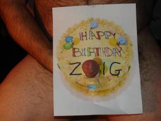 Happy Birthday ZOIG.  I added some real cream to this birthday cake from my only exploading candle
