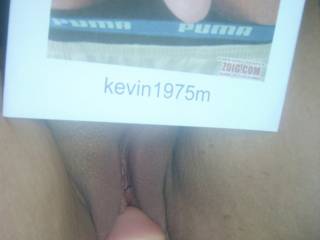 Tribute photo 1 for Kevin1975 squirt your hot cum all over my wet pussy!