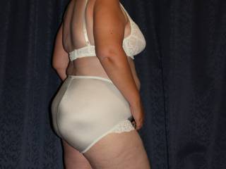 A couple of pics of my bbw bod in white underwear.
