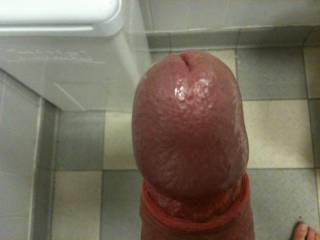 was in a bathroom and got hot and horny