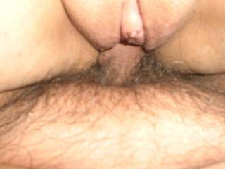 Deep in my pussy..... I love when he fills me with cum :)