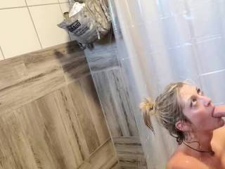 Wife sucks my dick in a public restroom at our favorite hot springs, while people are 4 ft away.