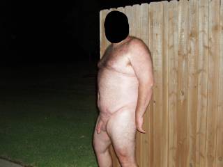 Hubby posing nude in the front yard!  He was so exposed and nervous...made my pussy wet...I loved it!