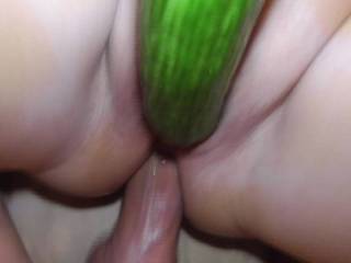 Part two of cucumber fun .Still playing with my cucumber but had to get him to fuck my ass as well .Anyone else like a turn ?
