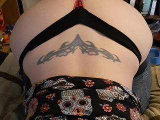 Girl bent over trying to get me horny