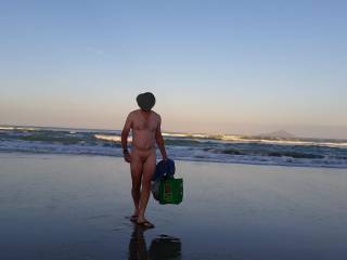 Heading home from a day at the nude beach