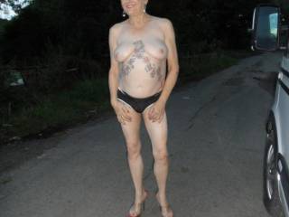 hi all
out for a walk in the evening, hope I dont get spotted
horny comments welcome
mature couple