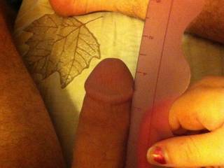 her measuring my tiny dick to show everyone that I am 4.5inches on a good day