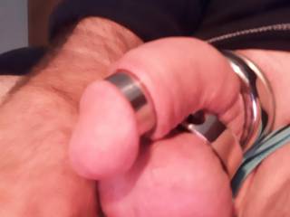 Playing with new cock rings