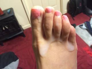 Mmmm, I want to lick every drop of hot cum off your sexy feet!