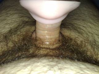 Close up of me using a Fleshlight on my hard Cock, wishing it was one of the many sexy ladies on here sucking me off!!