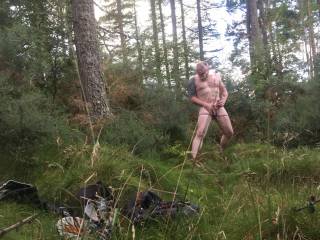 wanking outdoors naked in the forest