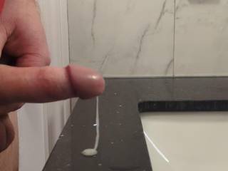 Closeup of my cock cumming