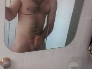 Was taking a relaxing bath when my big thick cock got rock hard for no reason so I had to have a bit of fun while I'm horny 😏 
Who wants to join me next time?