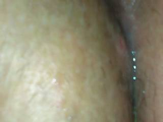 Me rubbing fingering and fucking my wife's wet pussy and her juices running down to her a asshole