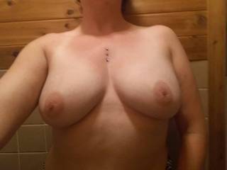 Another girl who wants to hear about her tits.
She knows I wanna fuck her in front of a mirror doggy so I can watch them swing and see the cum drip down her face after I give it a few loads