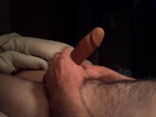 my wife likes to watch endowed men masturbate, but thats second only to having them use their large cock for her personal pleasure..