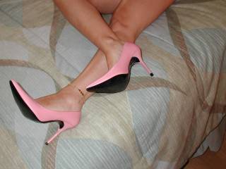 pink heels and panties