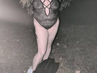 late night walk in the park in my new lingerie