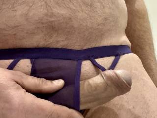 Purple poking penis