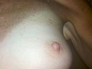 Love the tan lines to highlight the beauty of her breasts and those nipples