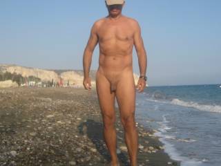 walk on the beach showing my dick