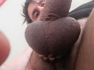 Would you like to lick my balls and swallow my little soft cock and make it grow inside?