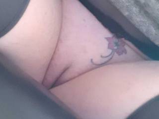 Just another wonderful upskirt view of Sally's pussy and tattoo.