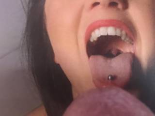 She looks hungry for cum