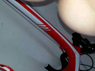Jenna thought it would be horny to sit her naked ass on my bike while cleaning out the garage - this is the pic she sent me!