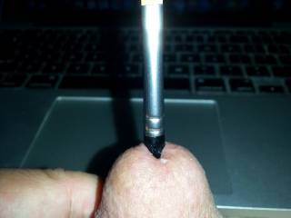 Sounding while edging my cock