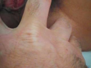 Please put your cums into my hairy hole. Hubby show you the way in.