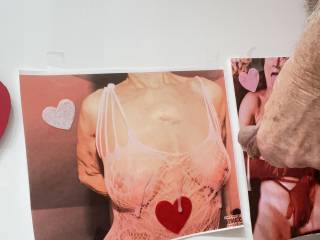 Wellhungtonge69 wearing her sexy pink body stocking offering her nice tits for her valentines cum