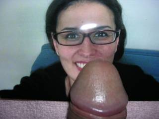 about to cum on this nerdy slut's face