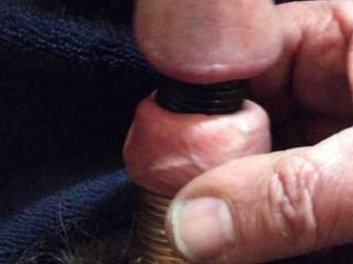 Masturbation wearing cock rings and ball stretcher