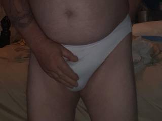 Giving myself a nice little rub in my gf\'s sexy nylon warner panties