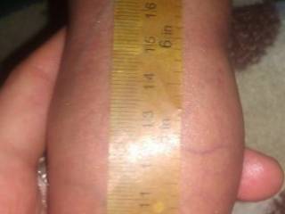 Me measuring my uncut cock soft