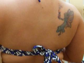 I snapped a quick pic while she tried on a bikini