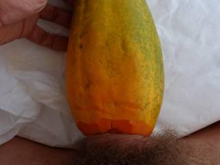 Cumming deep into a juicy papaya: Feels incredible.
Girls welcum!