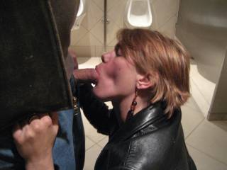 damn! why cant i find some fun with some girl like her in public toilets around here! ;-)
Happy to offer you my hard cock if you never pass up a chance! :D
