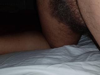 Wife's big hairy ass and pussy
