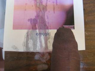 cum dripping off an already covered emogirl
