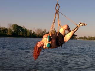 Hanging out in a pretty bra and rope...